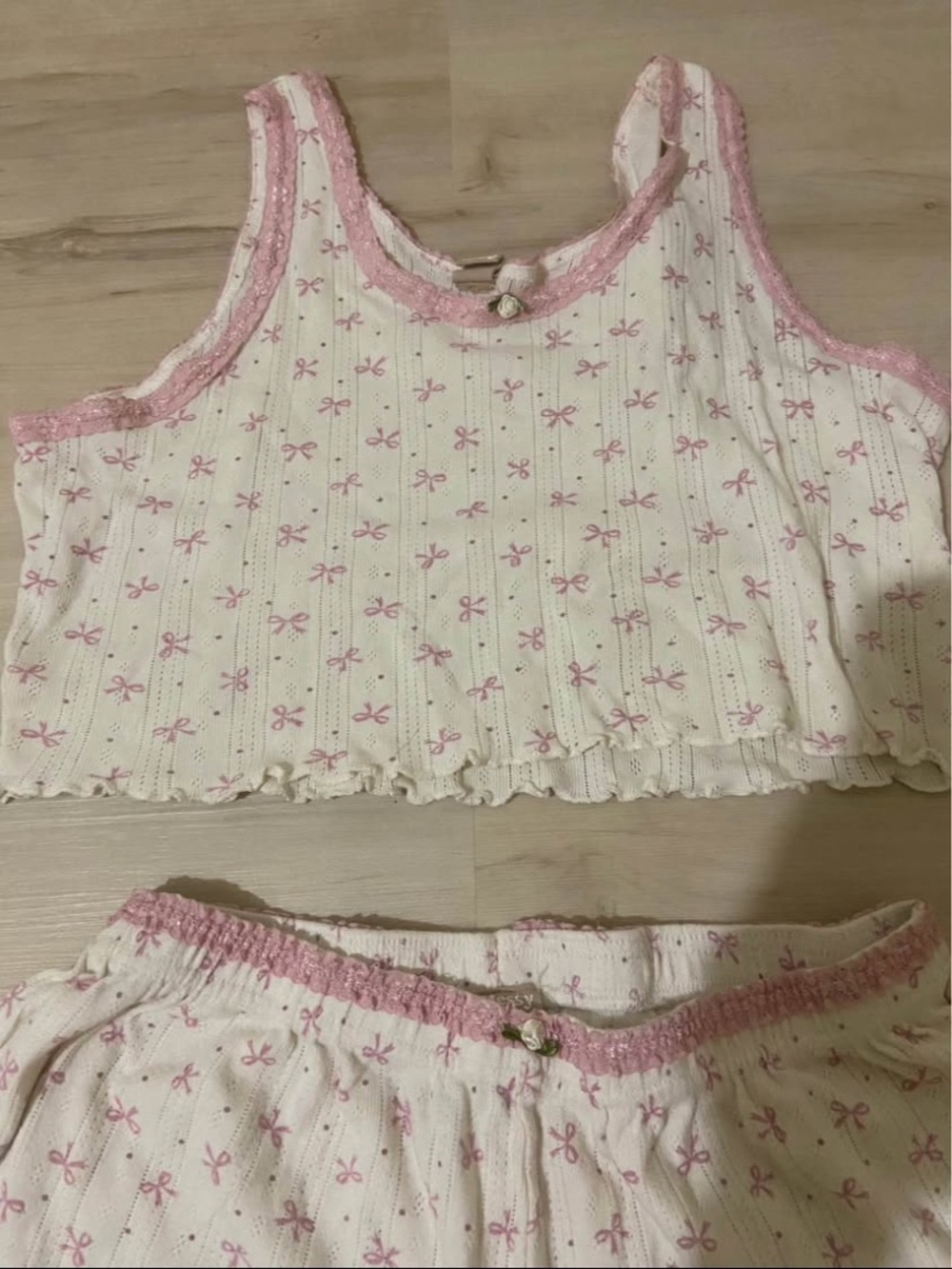 Pink bow tank & pants set